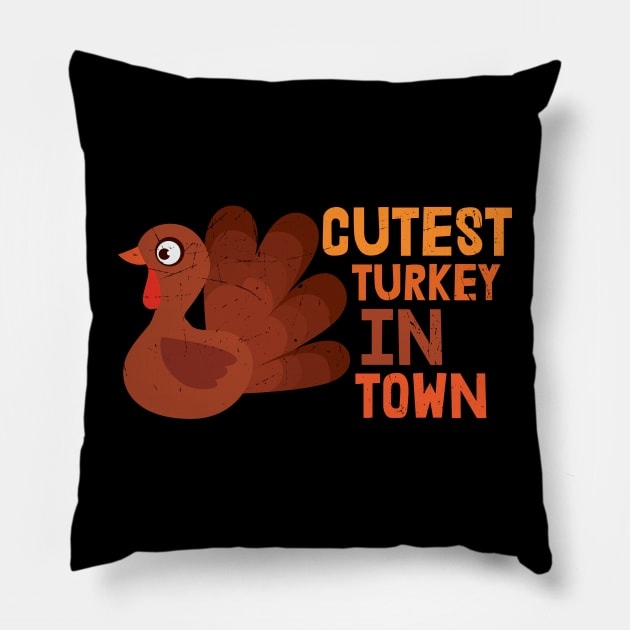 The cutest turkey in town Pillow by MZeeDesigns