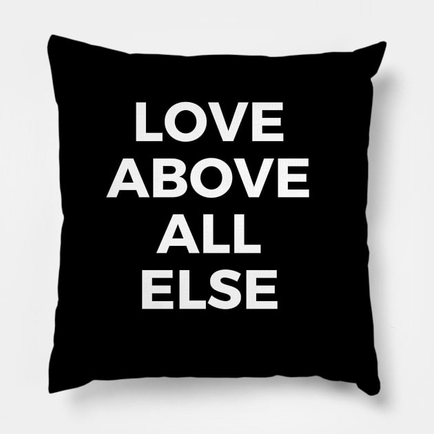 "Love Above All Else" Black Double Square Charity Pillow by Charitee