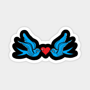 Vintage Blue Lovebirds Magnet