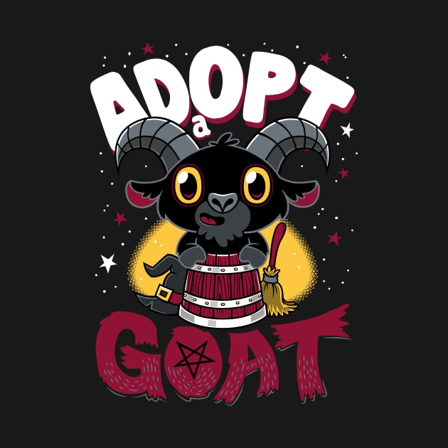 Adopt a Goat - Creepy Cute Cartoon Black Phillip - Kawaii Witchcore by Nemons