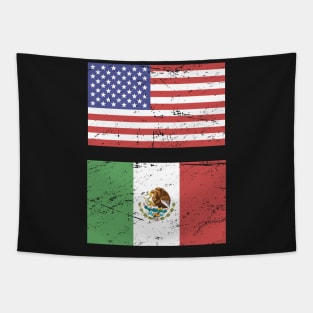 United States Flag & Mexico Flag Tapestry