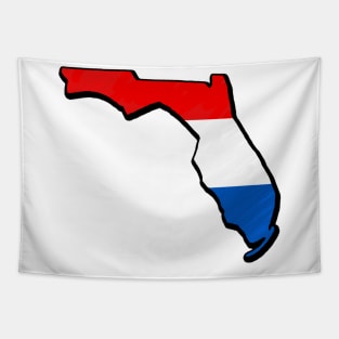 Red, White, and Blue Florida Outline Tapestry