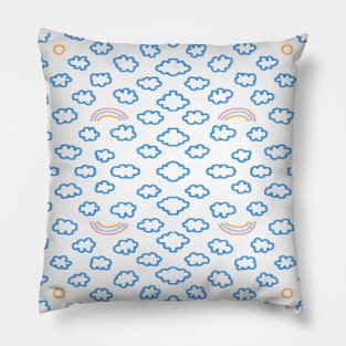 Rainbow No. 4 - in a cloud pattern Pillow