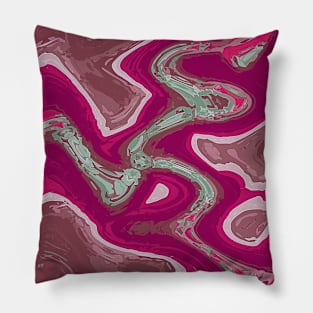Abstract Red Waves Pillow