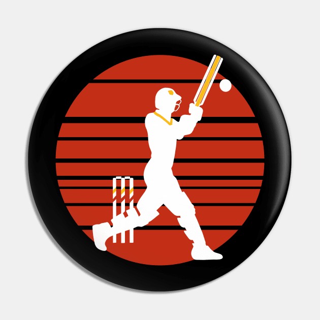 Cricket Player - Vintage Sunrise Edition Pin by isstgeschichte