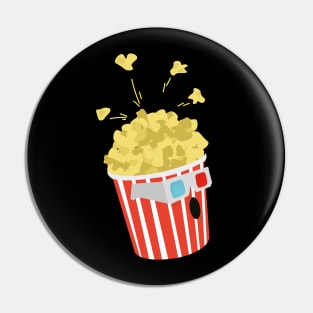 Funny Popcorn | Vintage Retro | 3d Glasses Pin