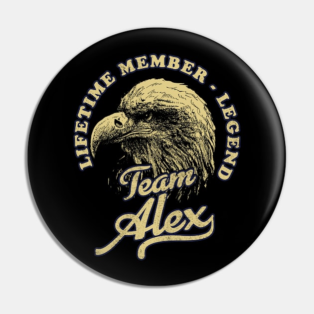 Alex Name - Lifetime Member Legend - Eagle Pin by Stacy Peters Art