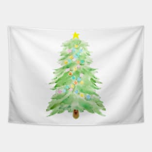 Christmas tree with decorative lights Tapestry