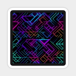 Neon Trippy EDM Festival Rave Pattern Magnet