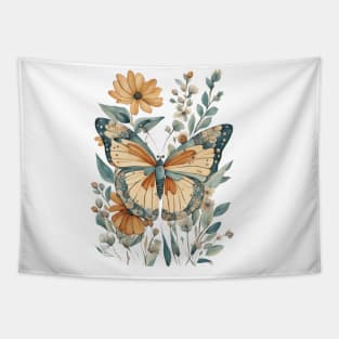 Butterfly Flowers Tapestry