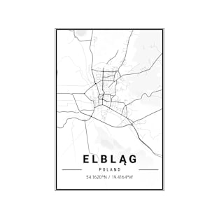 Elbląg Light City Map T-Shirt