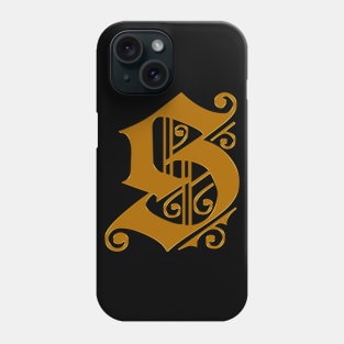 Golden Letter S Phone Case