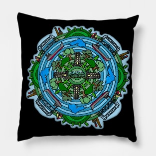 Duluth, Minnesota Themed Mandala Style Drawing Pillow