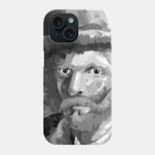 Vincent Van Gogh self portrait Black and White Phone Case