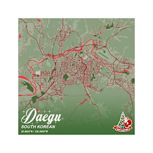 Daegu - South Korean Christmas Map T-Shirt