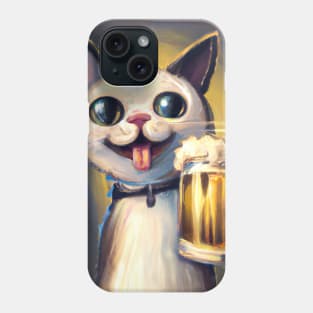 Happy Cat with Beer Phone Case