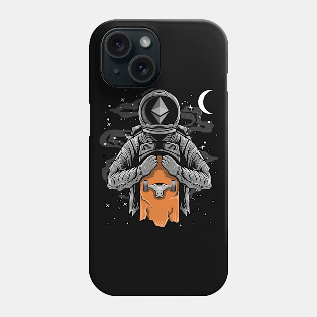 Astronaut Skate Ethereum Crypto ETH Coin To The Moon Crypto Token Cryptocurrency Wallet Birthday Gift For Men Women Kids Phone Case by Thingking About