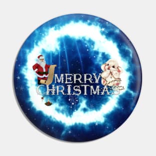 Merry christmas wishes you Santa Claus Pin