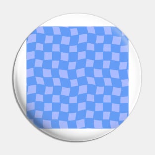 Abstract Checker Board - blue and periwinkle Pin