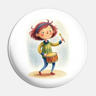 Drum Playing cute girl Pin