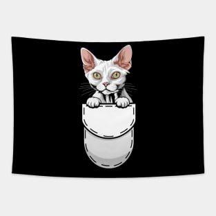 Funny Devon Rex Pocket Cat Tapestry