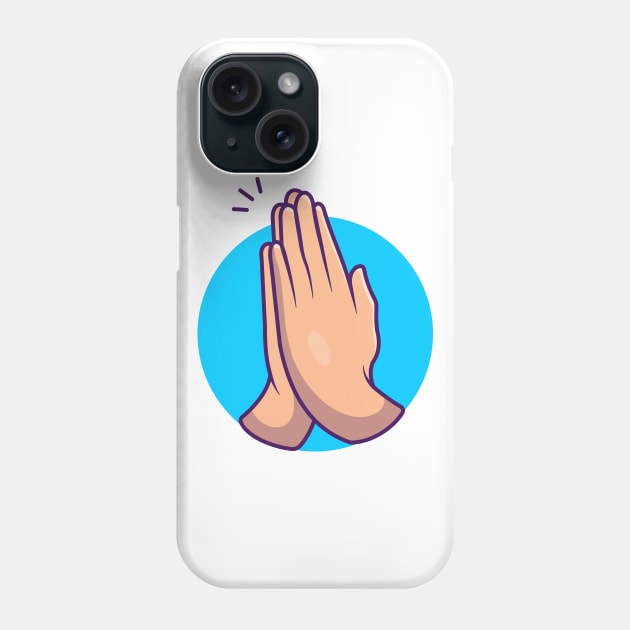 Namaste hand sign gesture cartoon Phone Case by Catalyst Labs