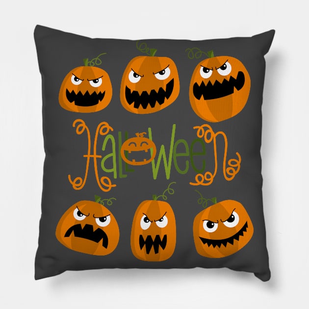 Halloween pumpkins Pillow by JoanaJuheLaju1