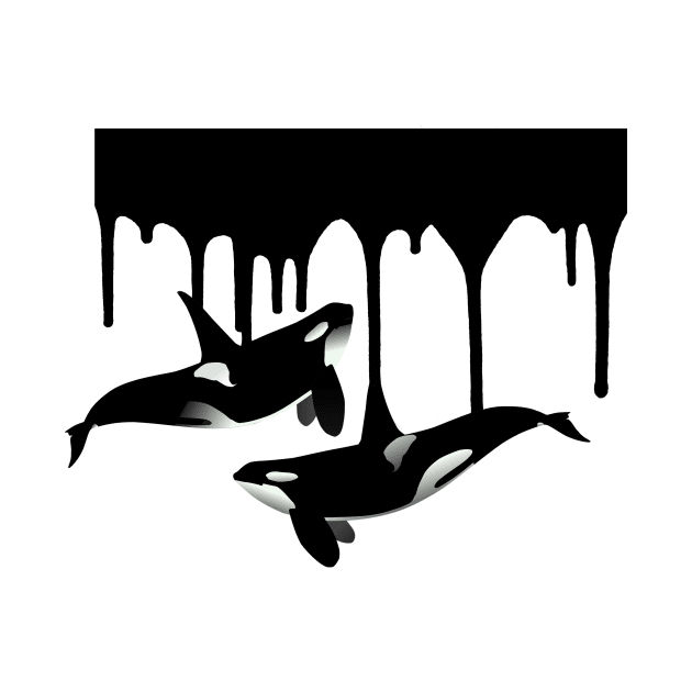 Orca Killer Whale Paint Drips by ColorFlowCreations