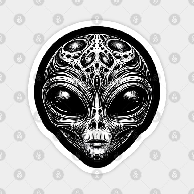 Mystic Alien Visage Magnet by MakerMind8.2