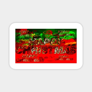 skulls red and green happy christmas Magnet