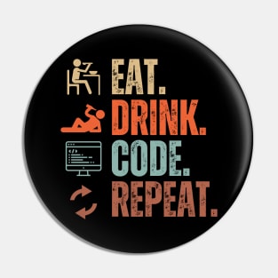 Eat Drink Code Repeat Pin