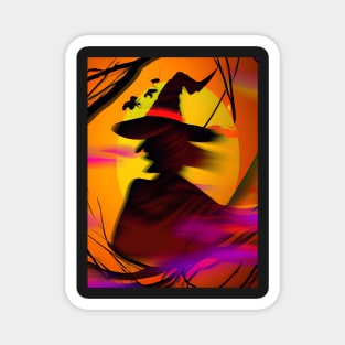 A Witch Silhouette Magnet