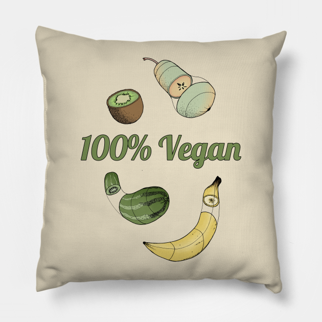 100 Vegan Vegan Pillow TeePublic