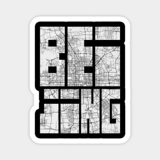 Beijing, China City Map Typography - Light Magnet