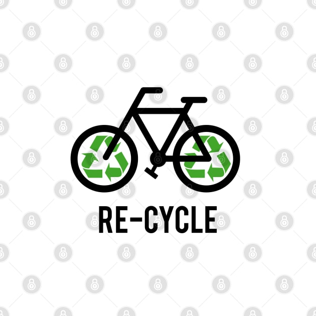 Recycle, bicycle with recycling sign, t-shirt, cyclist shirt by beakraus