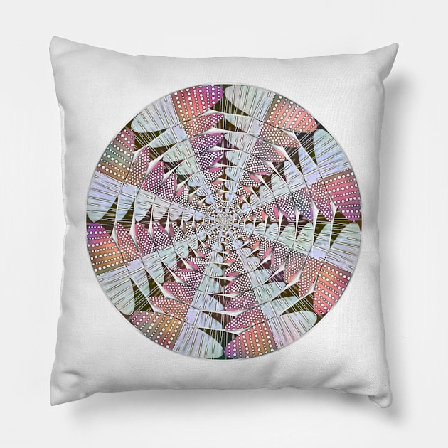 Crazy Speckled Mandala - Intricate Digital Illustration, Colorful Vibrant and Eye-catching Design, Perfect gift idea for printing on shirts, wall art, home decor, stationary, phone cases and more. Pillow by cherdoodles