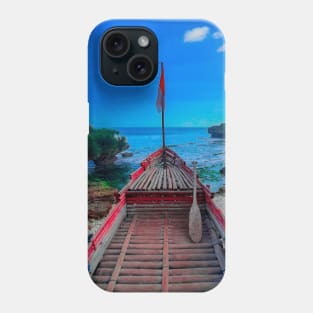 A coastal view point made from a bamboo longtail boat Phone Case