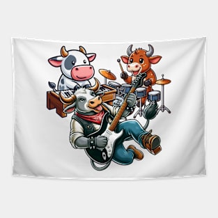 Funny Cow & Bull Band Tapestry