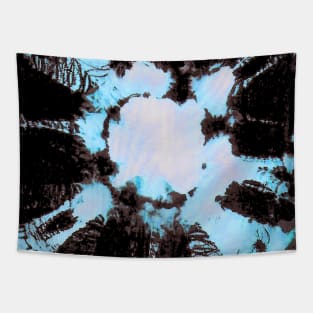 bleach art abstract design black blue Tapestry