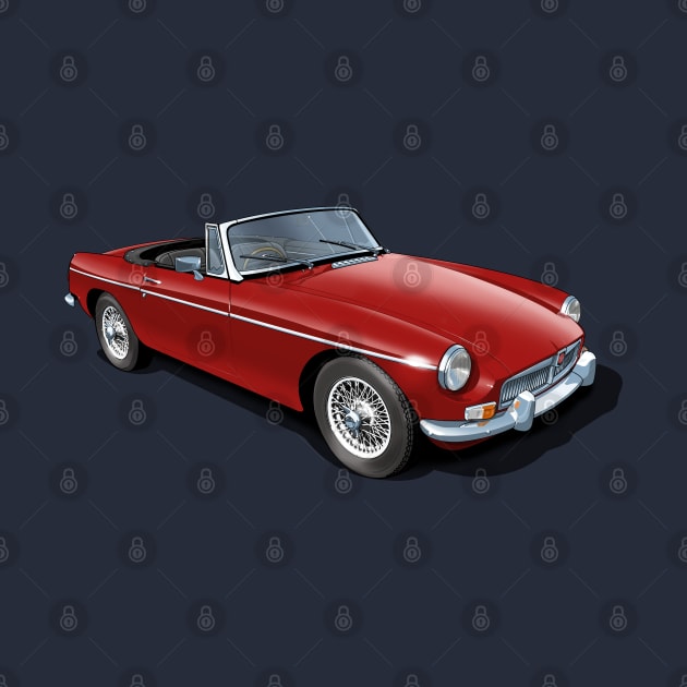 MGB Roadster in tartan red by candcretro