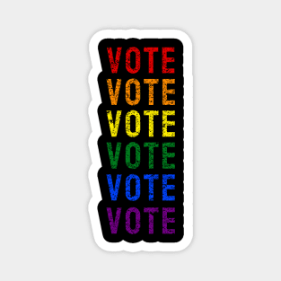 Vote LGBTQ+ Distress Style, Vote for American President 2020 Magnet