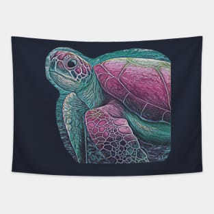 Sea turtle artwork Tapestry