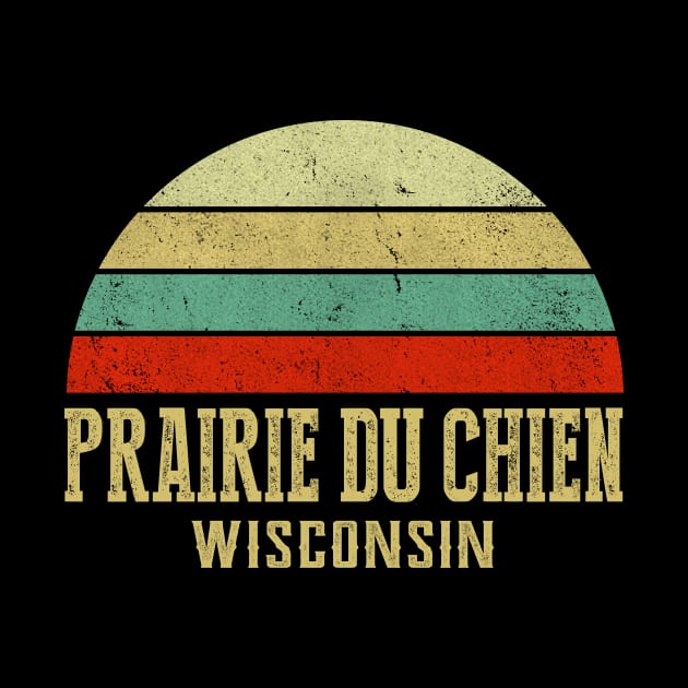 Prairie Du Chien Wisconsin Vintage Retro Sunset by Curry G
