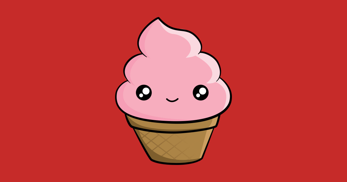 Cute, Kawaii, Cartoon Ice Cream - Kawaii Food - Pillow | TeePublic