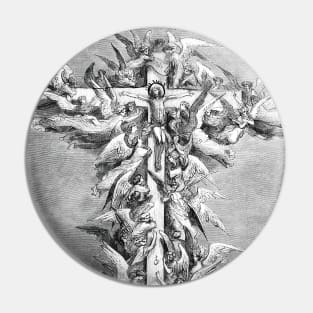 Christ crucified surrounded by angels and archangels Pin