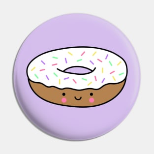 Kawaii Donut with Rainbow Sprinkles (Vanilla) Pin