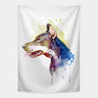 Doberman Profile Head Tapestry