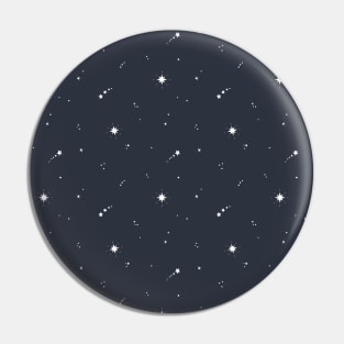 Minimalist White Shooting Stars on Navy Blue Pin