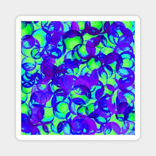 Bubble Abstract Purple Blue Lime Green Magnet