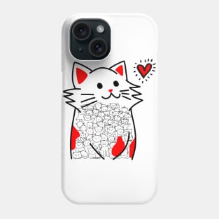 Cats Brighten Up My Heart (Red) Phone Case